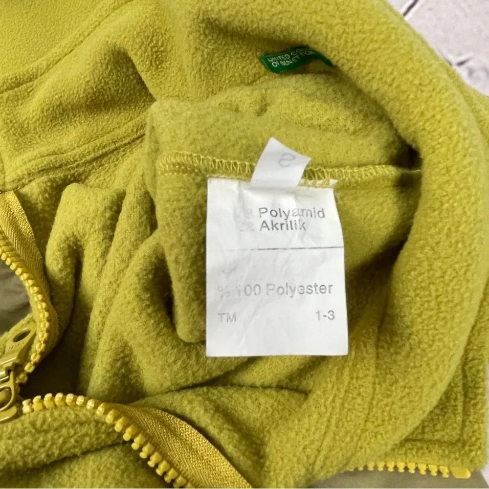 UNITED COLORS OF BENETTON kids wasabi green fleece sweater top, size S - Picture 13 of 14